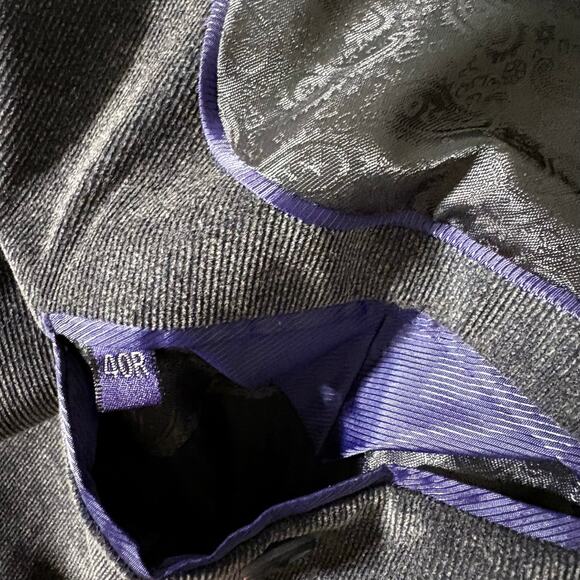 Adolfo Suit Jacket Men 42R Gray Corduroy Cotton Sport Blazer Boho Twee - Picture 9 of 9